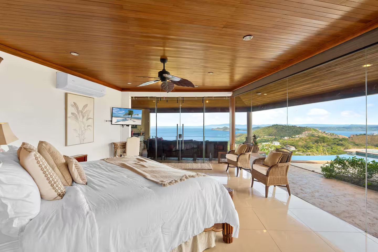 Master suite with Pacific views at Villa Dos Playas