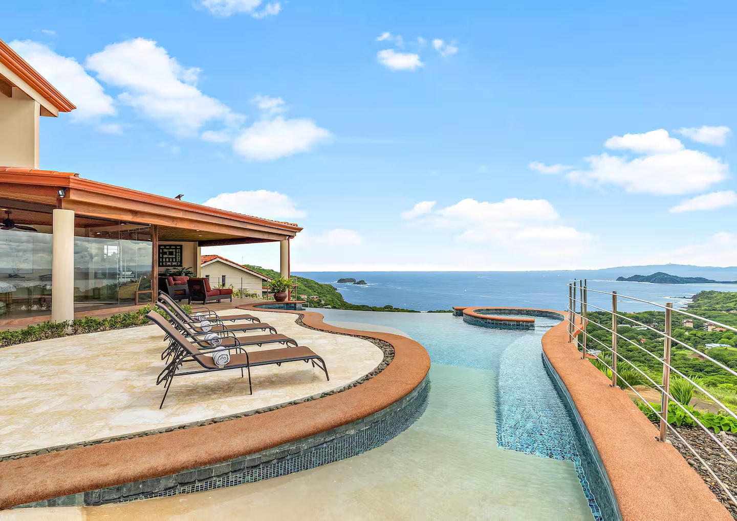 Private infinity pool with Pacific views at Villa Dos Playas